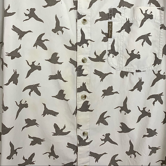 Columbia Sportswear Duck Hunters Button Down Shirt Mens Sz Large Tan Brown - Picture 9 of 10